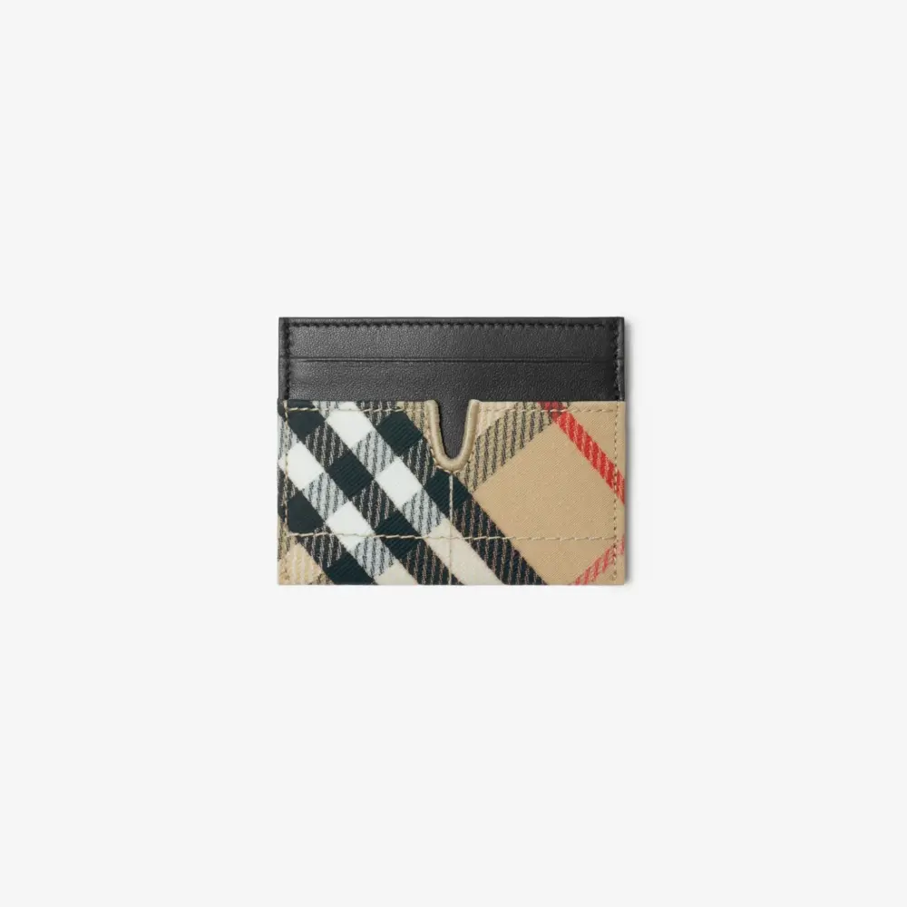 Alternative view of Ví Burberry Check Snip Card Case ‘Sand’ 80974841