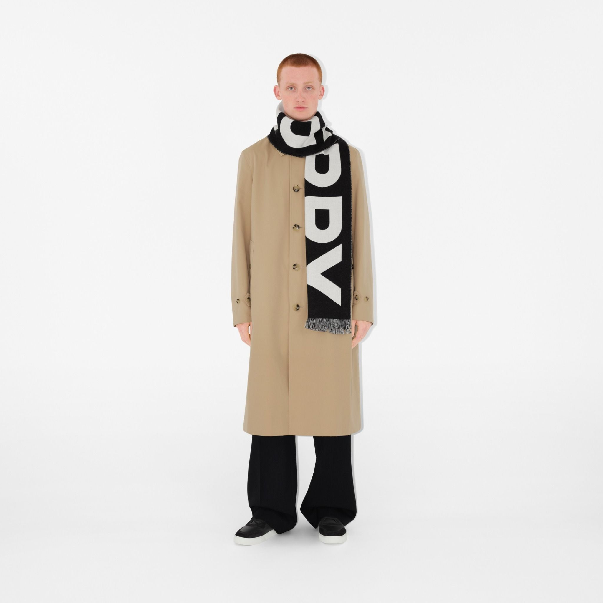 Khăn Burberry Logo Wool Scarf 'Black' 80542141 - Ảnh 5