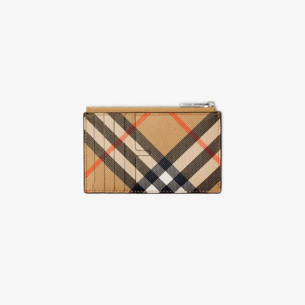 Alternative view of Ví Burberry Check Zip Card Case ‘Sand’ 80919001