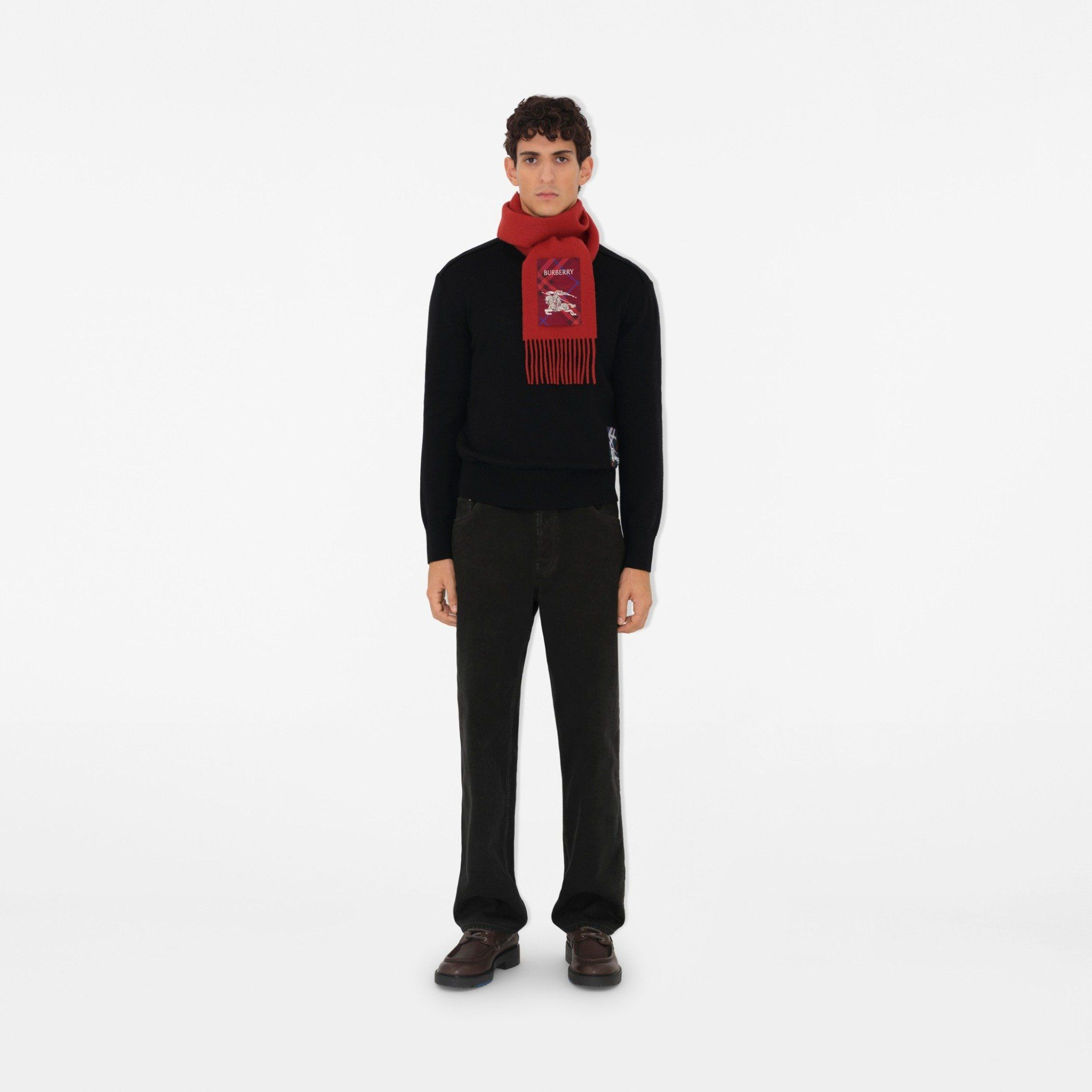 Khăn Burberry Check Label Cashmere Scarf 'Rust' 81039961 - Ảnh 4