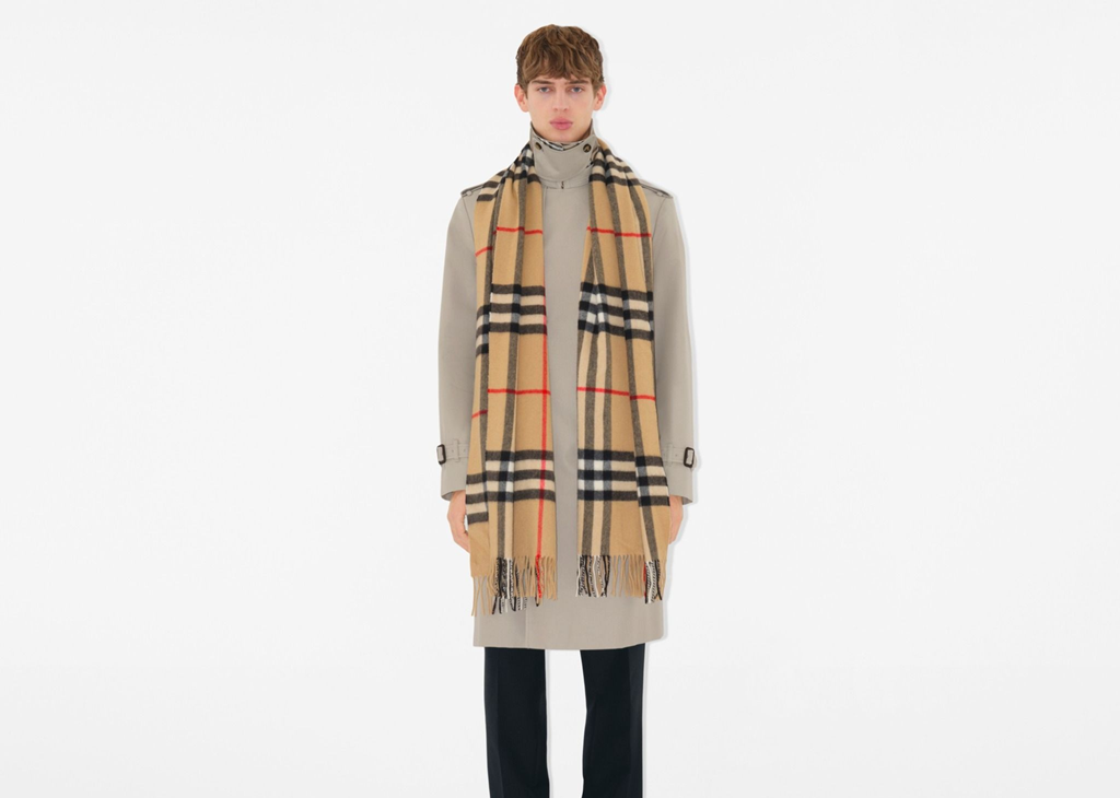 Khăn Burberry Wide Check Cashmere Scarf 'Beige' 80767951 - Ảnh 3
