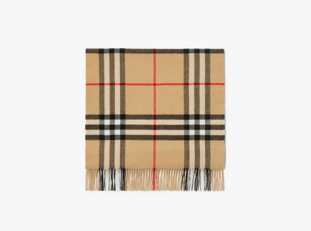 Khăn Burberry Wide Check Cashmere Scarf 'Beige' 80767951 - Ảnh 4