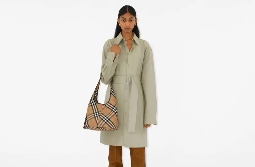 Alternative view of Túi Nữ Burberry Small Check Shoulder Bag 'Sand' 80946781