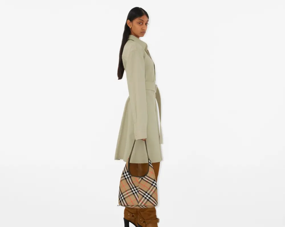 Túi Nữ Burberry Small Check Shoulder Bag 'Sand' 80946781 - Ảnh 3
