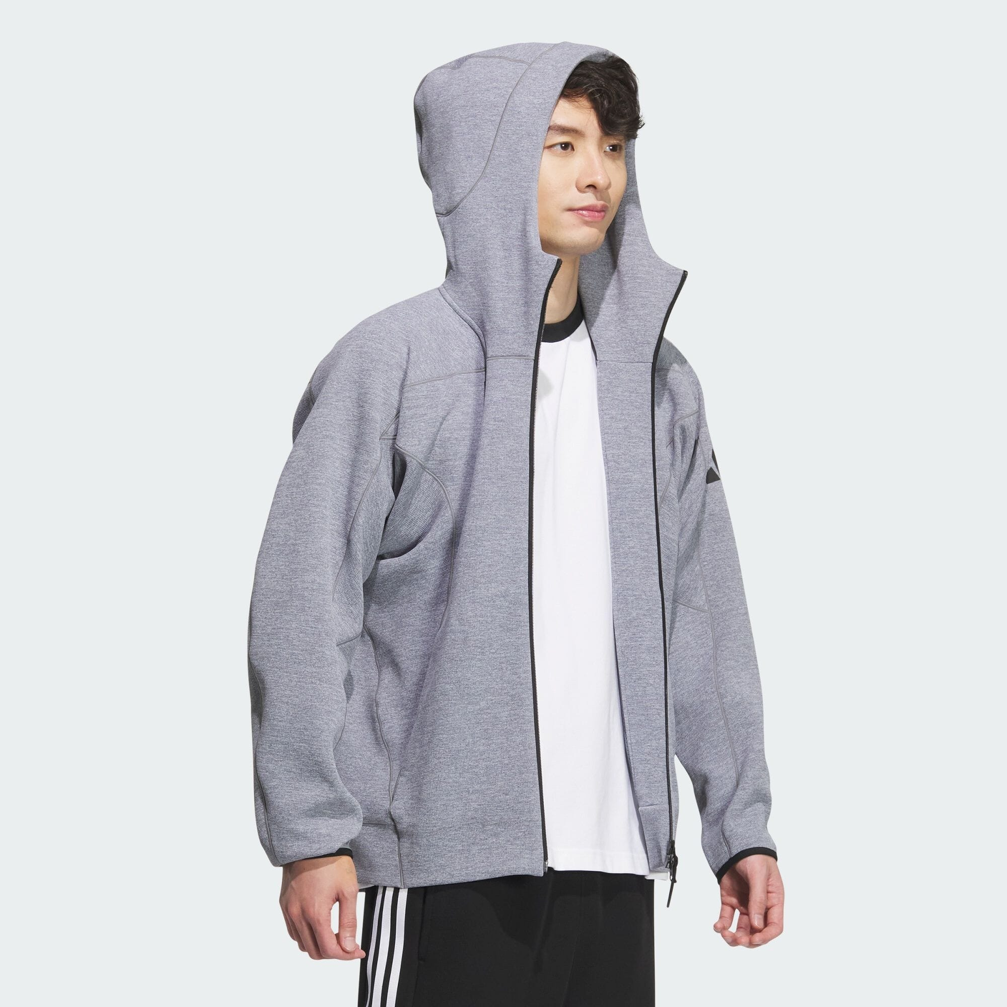 Áo Adidas ZNE Japan Full Zip Hoodie ‘Grey’ IX5655 - Ảnh 3