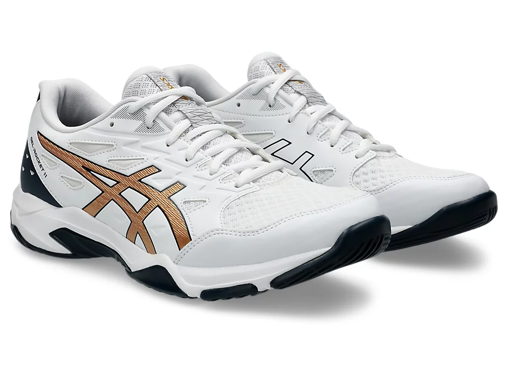 Giày Asics Gel-Rocket 11 ‘White Pure Gold’ 1071A091-103 - Ảnh 2