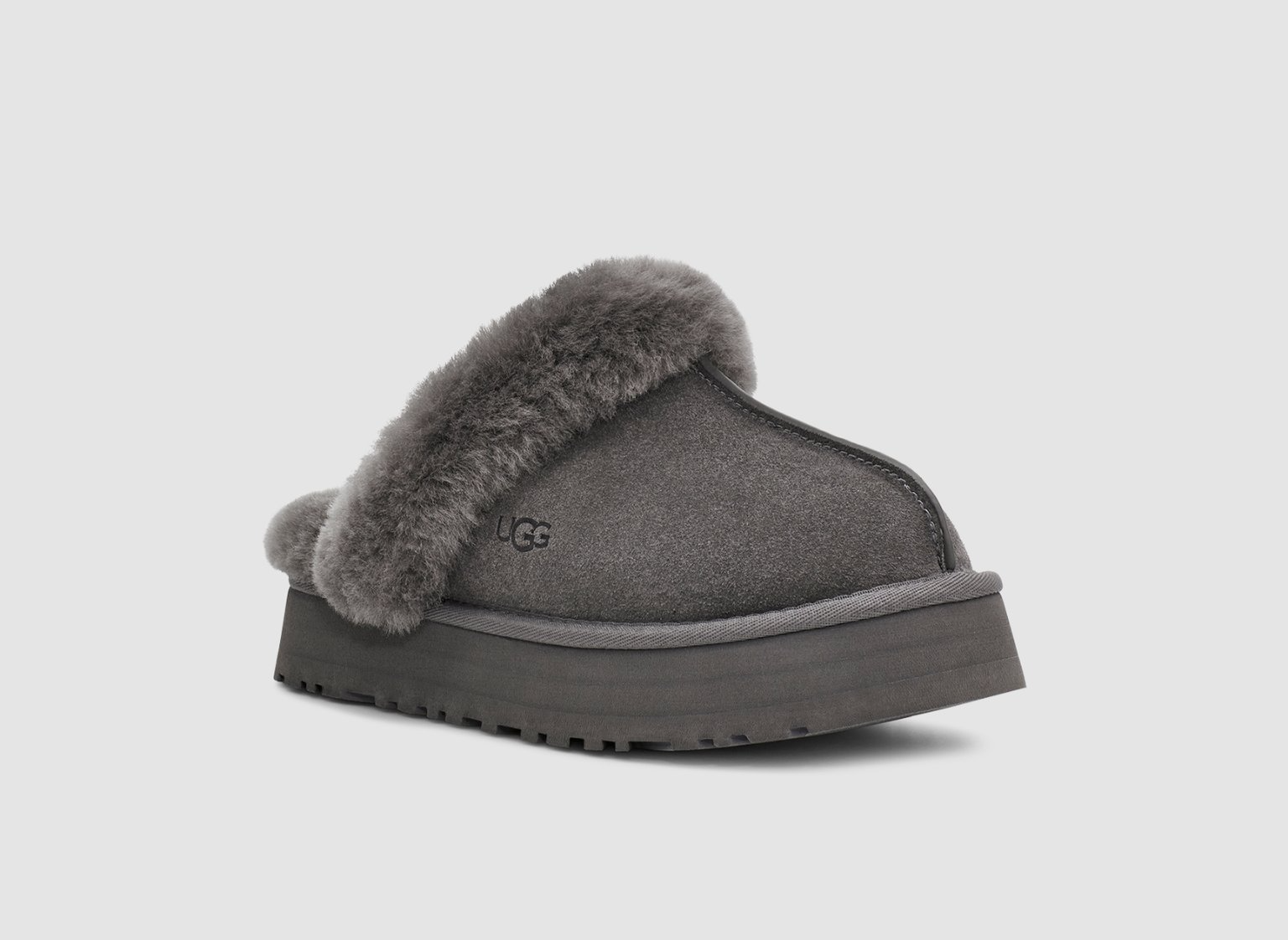 Alternative view of Dép UGG Disquette Fluff Slippers ‘Grey’ 1122550-CHRC