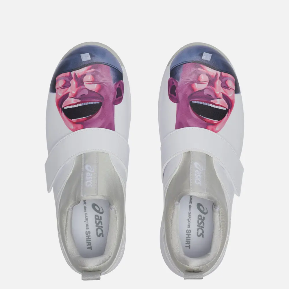 Giày Asics x Comme des Garcons Shirt x Yue Minjun Winjob CP303 ‘Smiling Man Graphic’ 1201A397-100 - Ảnh 4