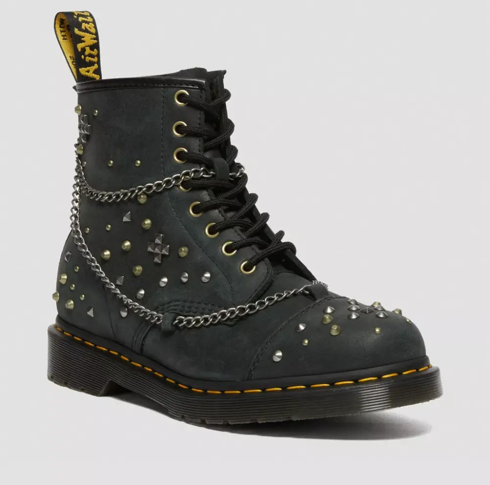 Alternative view of Giày Dr. Martens 1460 Studded Chain Lace Up ‘Black’ 27776001