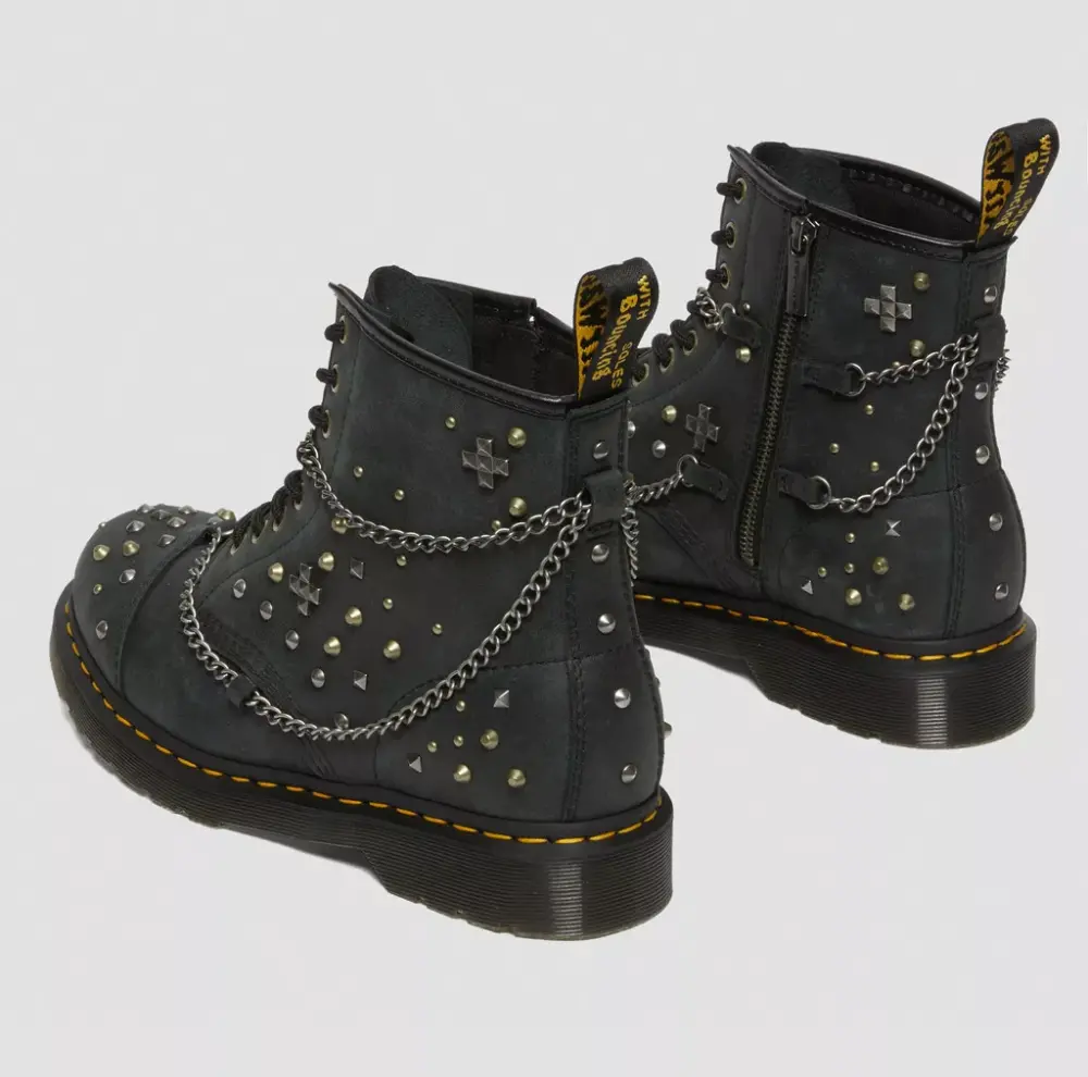 Giày Dr. Martens 1460 Studded Chain Lace Up ‘Black’ 27776001 - Ảnh 5