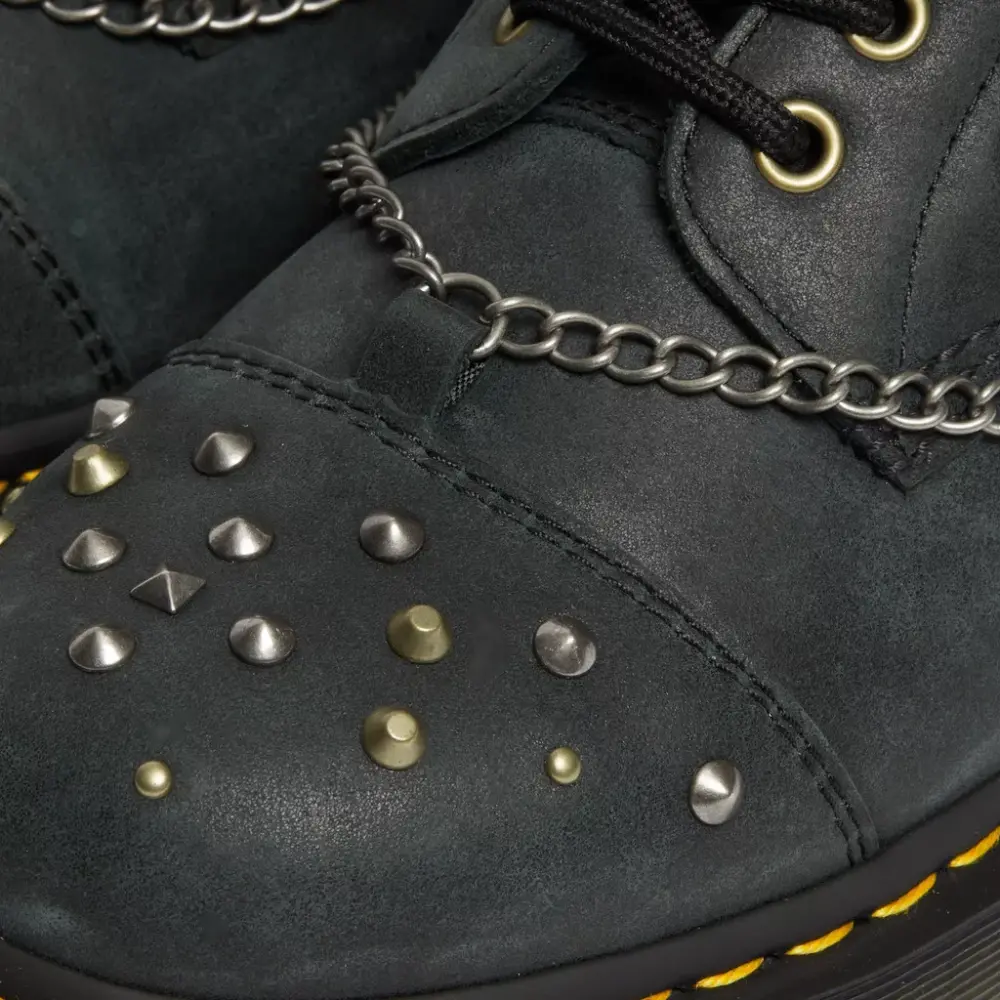 Giày Dr. Martens 1460 Studded Chain Lace Up ‘Black’ 27776001 - Ảnh 6