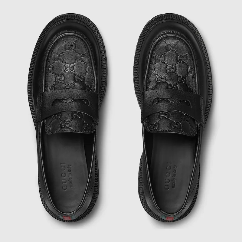 Giày Gucci Loafer With Web ‘Black’ 798532-AADUQ-1072 - Ảnh 4