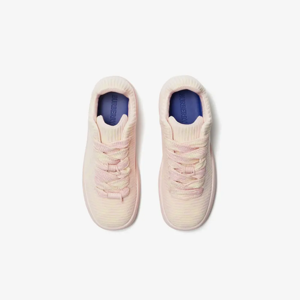 Giày Burberry Check Knit Box Sneakers ‘Cameo’ 80817301 - Ảnh 4