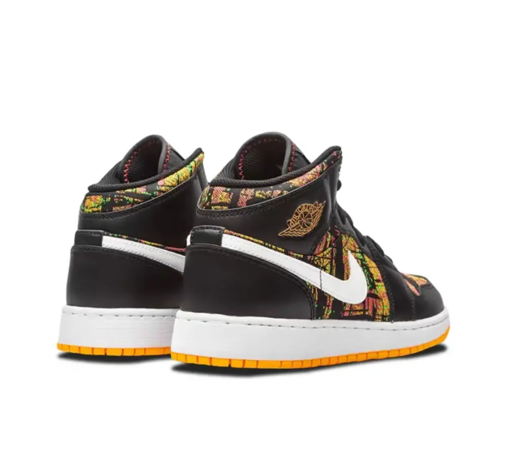 Giày Nike Air Jordan 1 Mid GS ‘Black Laser Orange’ 555112-003 - Ảnh 3