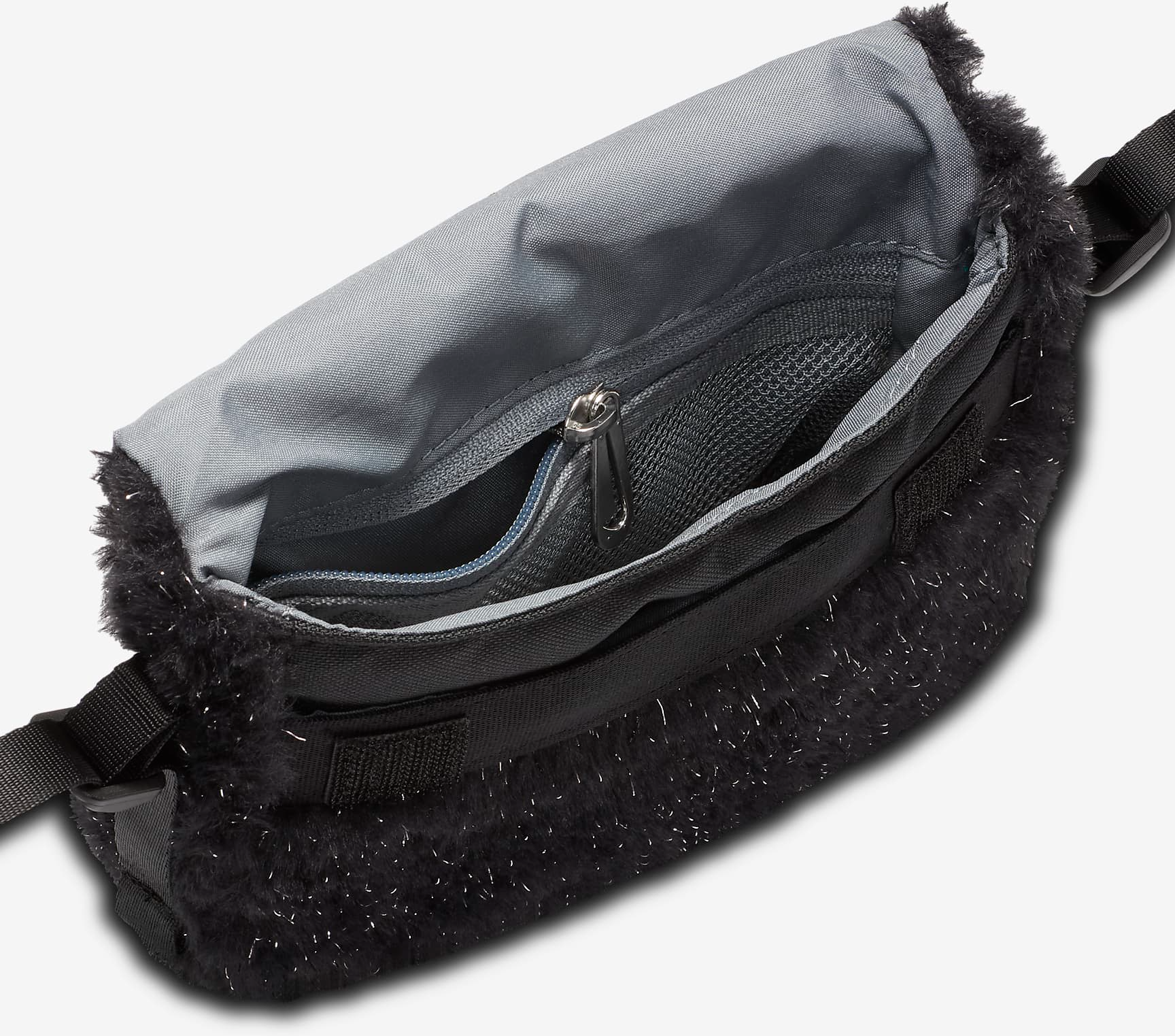 Túi Nike Older Faux Fur Crossbody Bag ‘Black’ FZ1329-010 - Ảnh 4