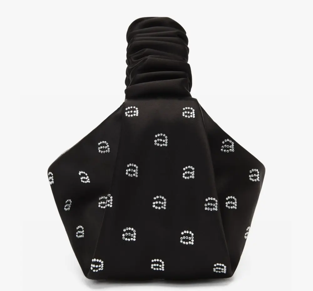 Túi Alexander Wang Hotfix Scrunchie Mini Bag In Satin 'Black' 20123R30T001 - Ảnh 5