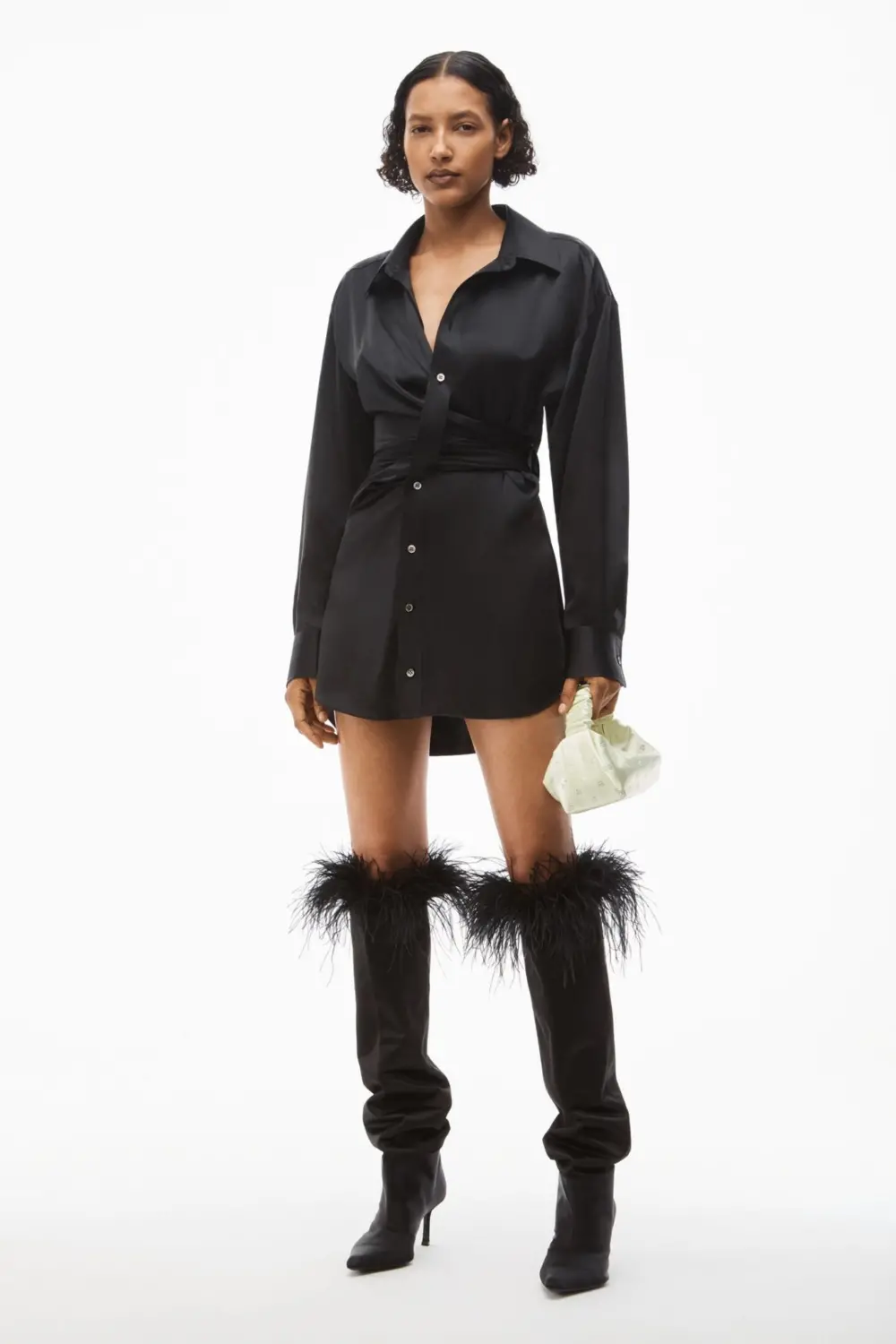 Túi Alexander Wang Hotfix Scrunchie Mini Bag In Satin 'Butterfly' 20123R30T345 - Ảnh 5
