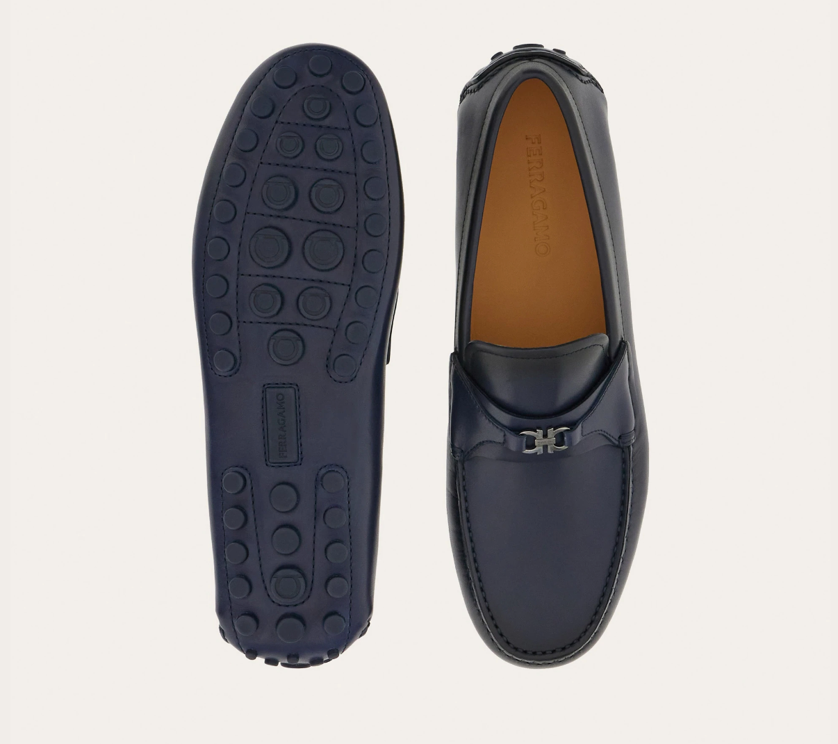 Alternative view of Giày Salvatore Ferragamo Driver Gancini Ornament ‘Blue’ 021654-762657