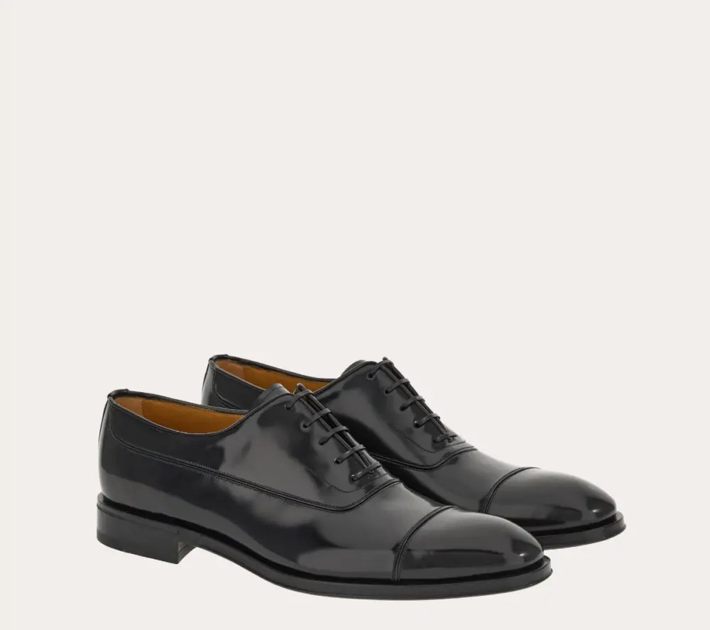 Alternative view of Giày Salvatore Ferragamo Oxford With Toe Cap ‘Black’ 021625-762477