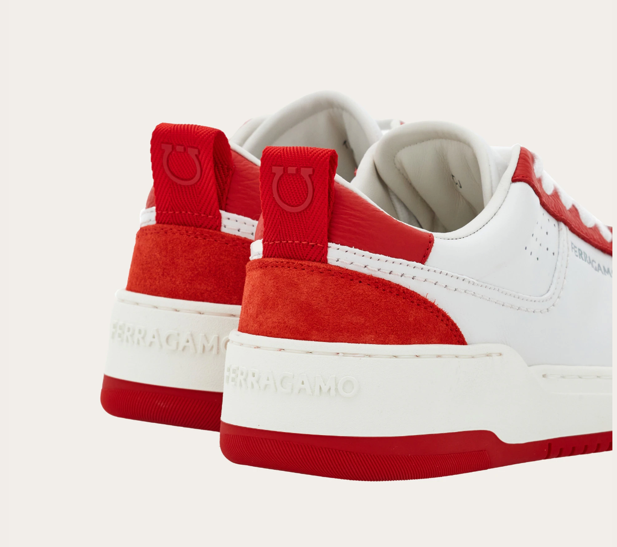 Giày Salvatore Ferragamo Suede Skate ‘White Red’ 022376-769635 - Ảnh 5