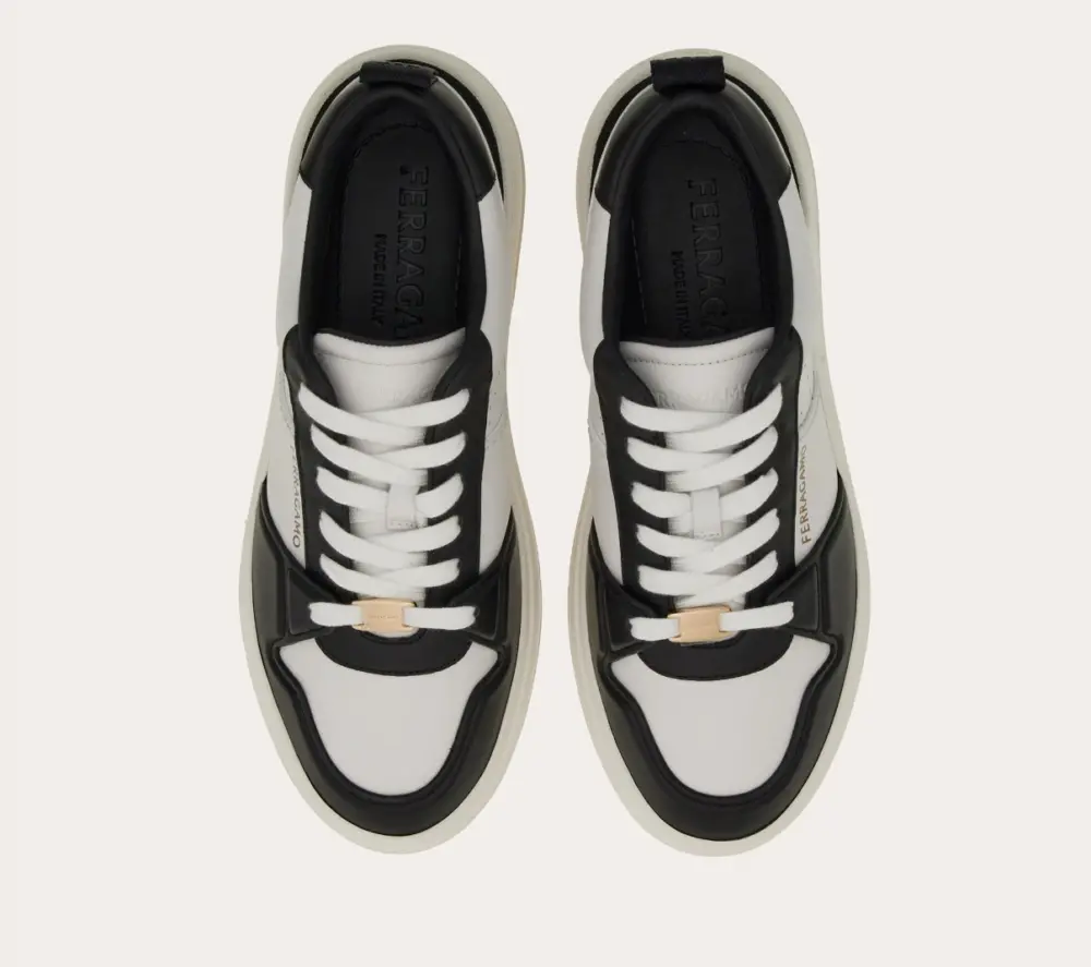 Giày Salvatore Ferragamo Suede Patch ‘Black White’ 022376-770882 - Ảnh 3