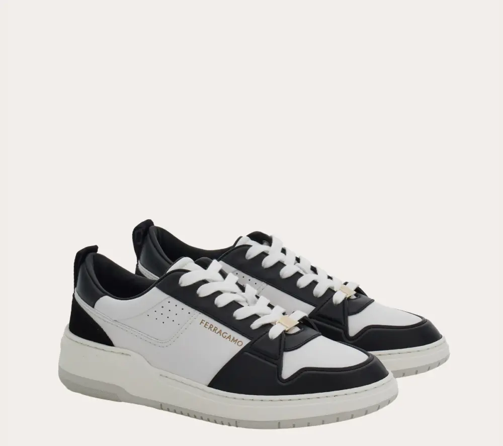 Alternative view of Giày Salvatore Ferragamo Suede Patch ‘Black White’ 022376-770882