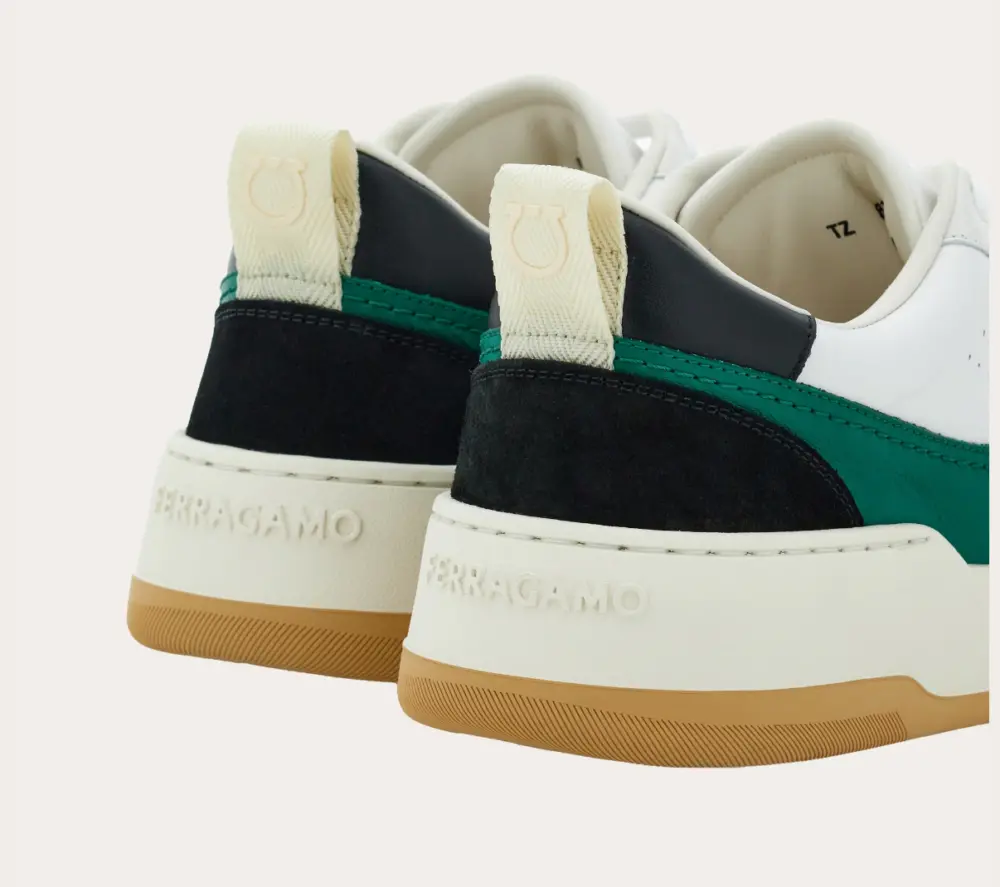 Giày Salvatore Ferragamo Suede Patch Skate ‘Black Green’ 022376-769706 - Ảnh 5