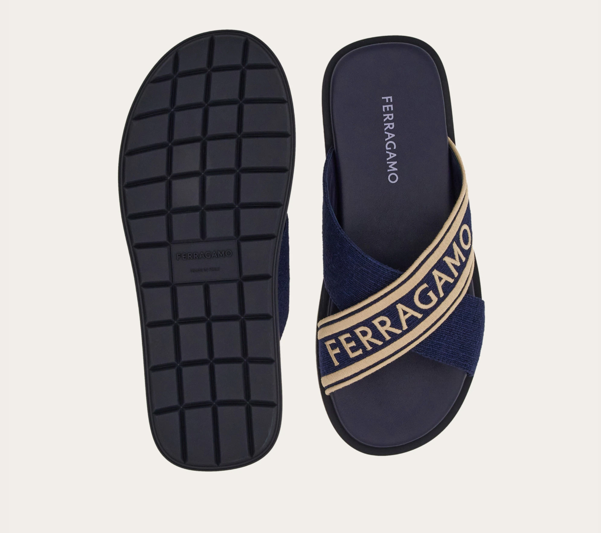 Dép Salvatore Ferragamo Sandal ‘Midnight Blue’ 028587-774206 - Ảnh 2