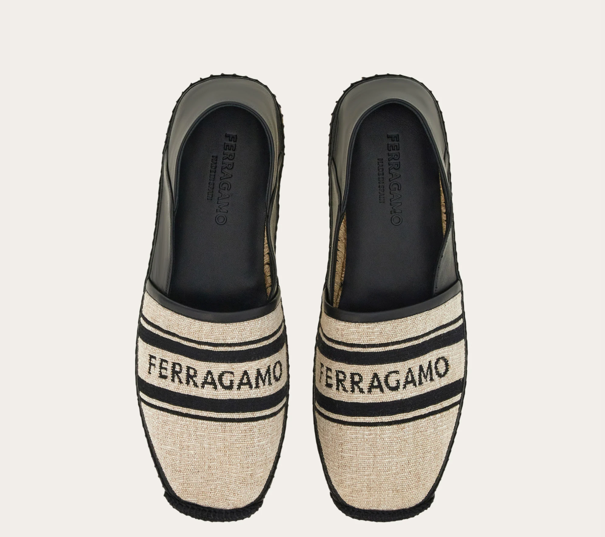 Giày Salvatore Ferragamo Jacquard Espadrilles ‘Black’ 028531-773596 - Ảnh 5
