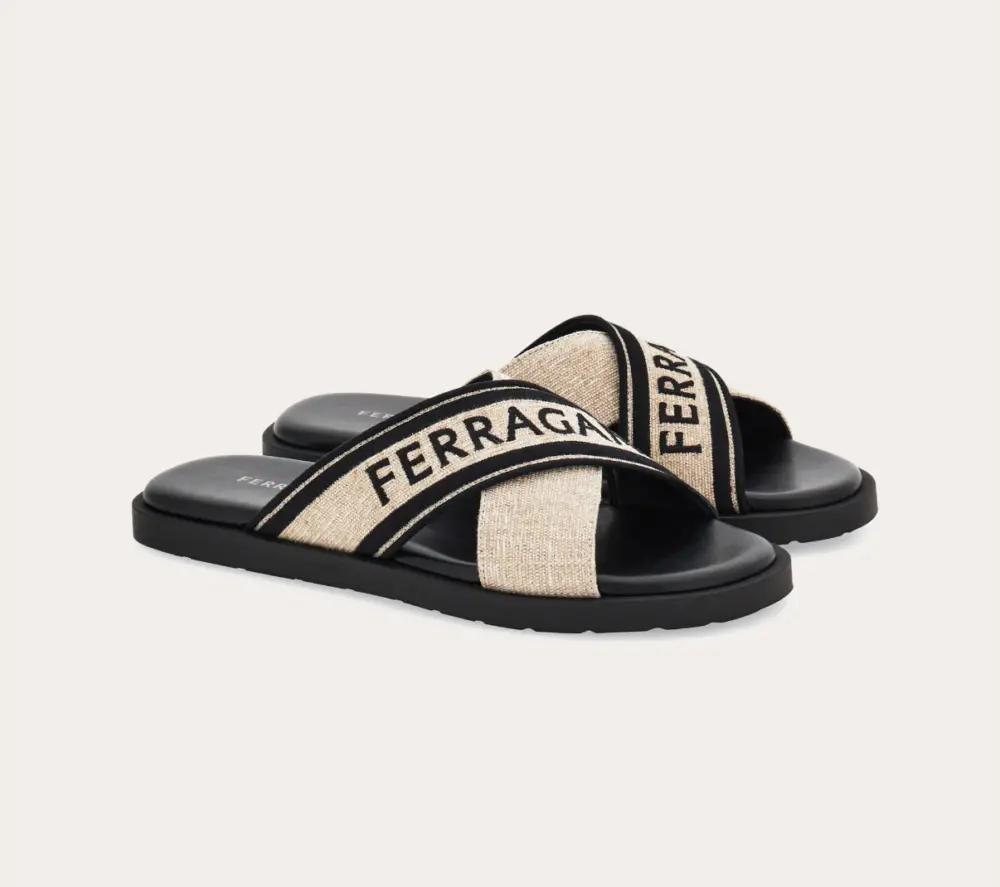 Dép Salvatore Ferragamo Sandal ‘Beige Black’ 028587-773762 - Ảnh 3
