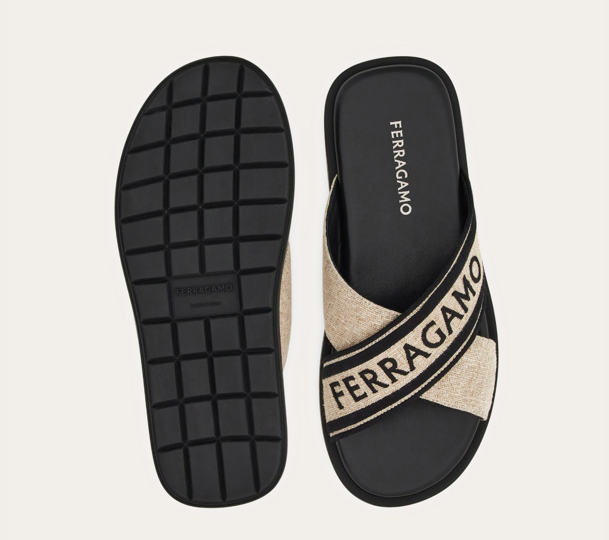 Dép Salvatore Ferragamo Sandal ‘Beige Black’ 028587-773762 - Ảnh 2