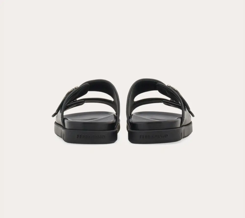 Dép Salvatore Ferragamo Double-strap Sandal ‘Black’ 027970-774491 - Ảnh 4