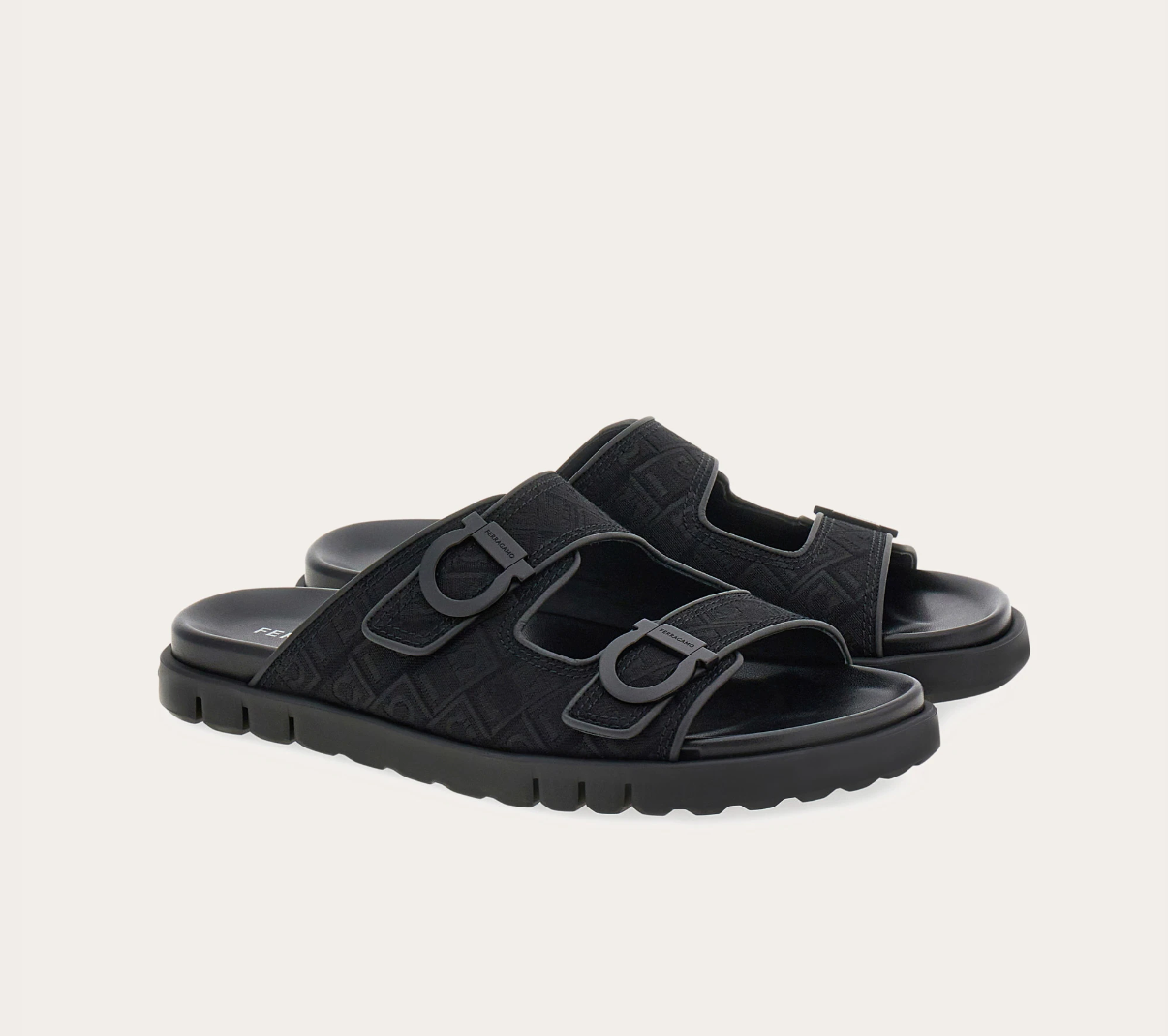 Dép Salvatore Ferragamo Double-strap Sandal ‘Black’ 029157-775573 - Ảnh 3