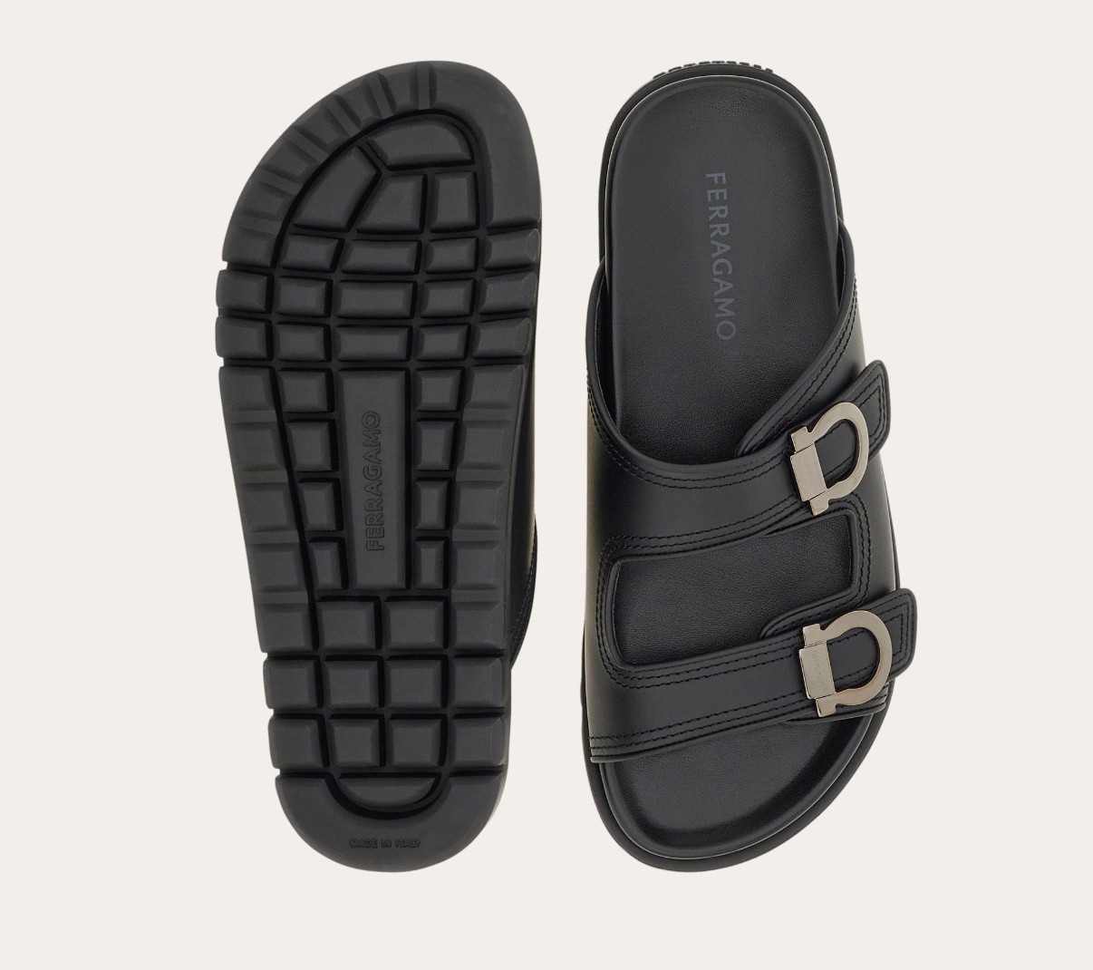 Alternative view of Dép Salvatore Ferragamo Double-strap Sandal ‘Black’ 027970-774491