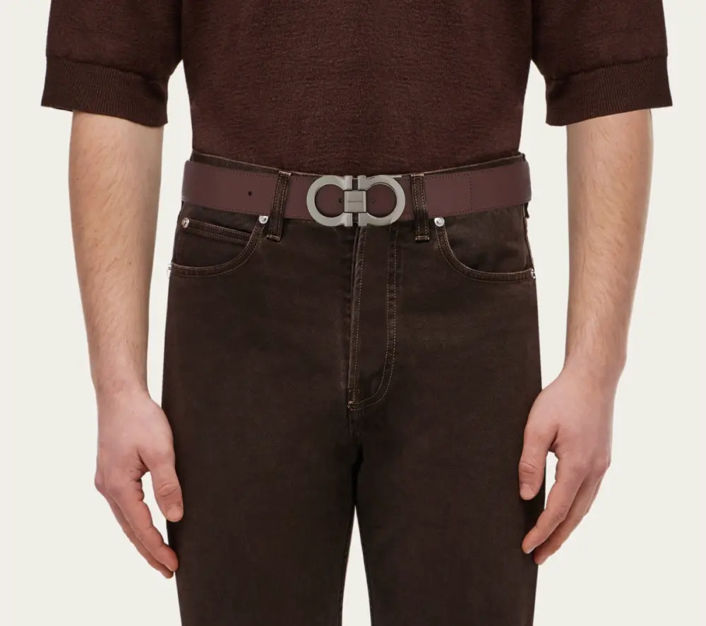 Thắt Lưng Salvatore Ferragamo Adjustable Gancini Belt ‘Oxblood’ 679535-778226 - Ảnh 3