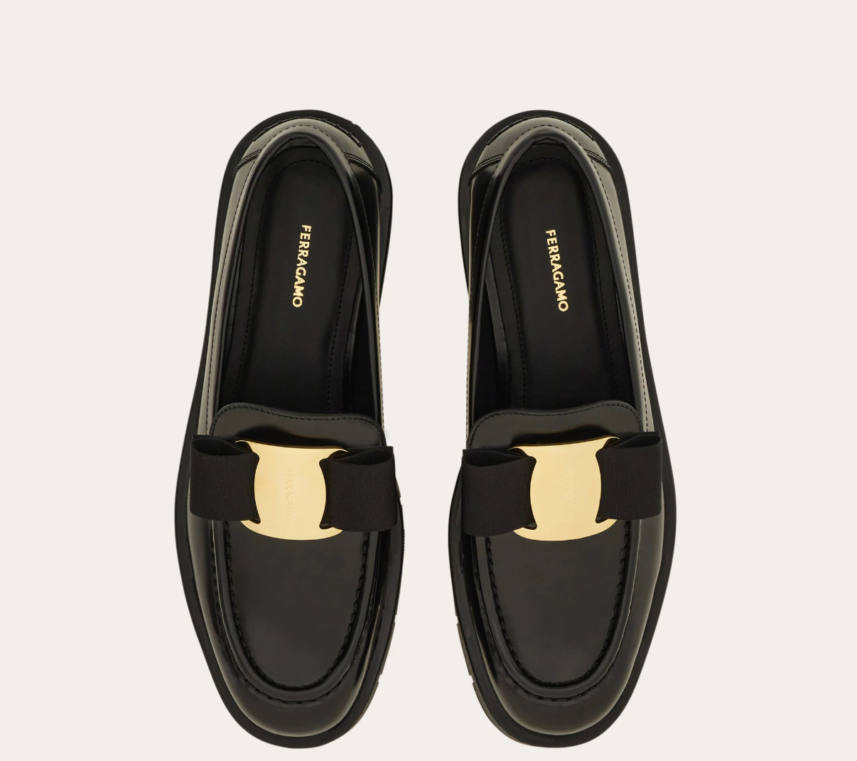 Alternative view of Giày Salvatore Ferragamo Chunky Vara Bow Loafer ‘Black’ 01J060-777353