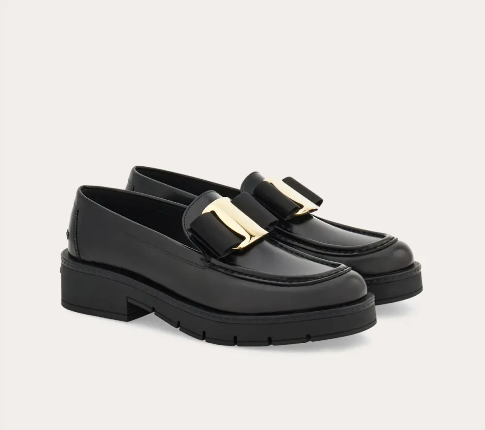 Giày Salvatore Ferragamo Chunky Vara Bow Loafer ‘Black’ 01J060-777353 - Ảnh 4