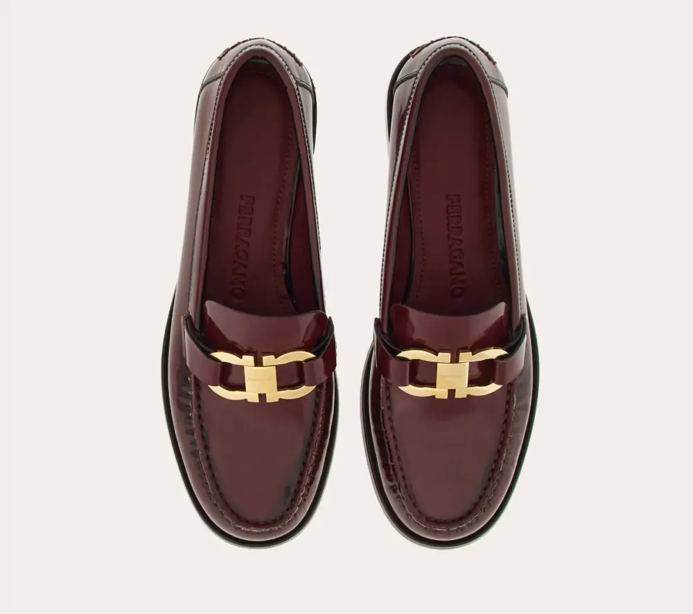 Giày Salvatore Ferragamo Moccasin Gancini Ornament ‘Burgundy’ 01H443-769633 - Ảnh 5