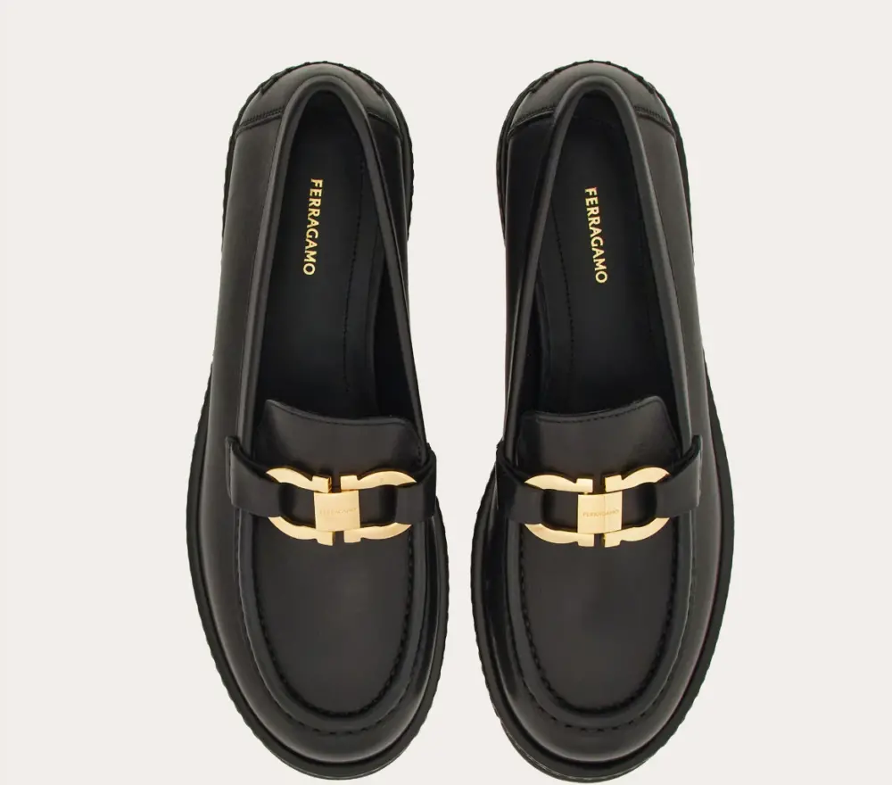 Giày Salvatore Ferragamo Moccasin Gancini Ornament ‘Black’ 01H682-769287 - Ảnh 5
