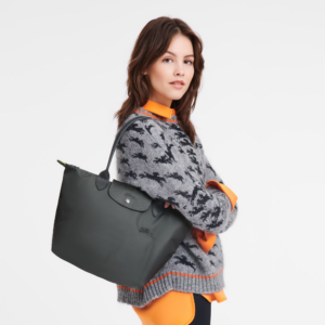 Alternative view of Túi Longchamp Le Pliage Green M Tote Bag 'Graphite' L2605919P66