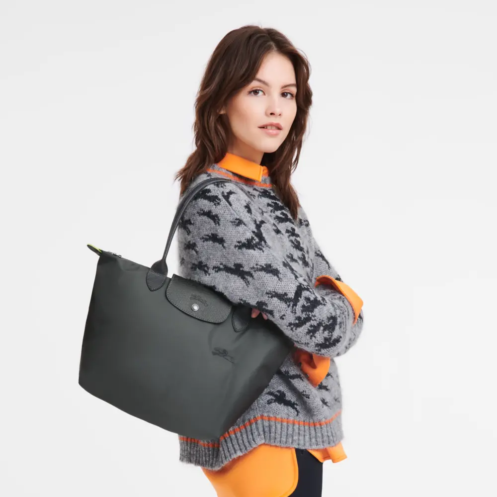 Alternative view of Túi Longchamp Le Pliage Green M Tote Bag 'Graphite' L2605919P66