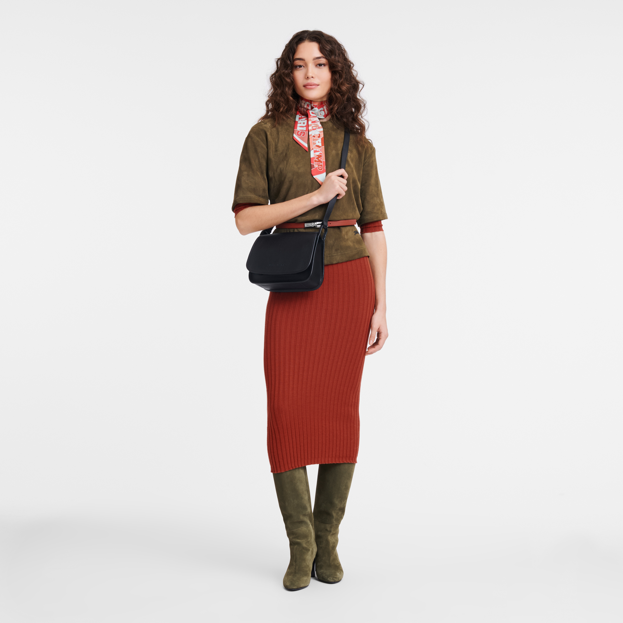 Alternative view of Túi Longchamp Le Foulonné M Crossbody Bag 'Black' 10135021001