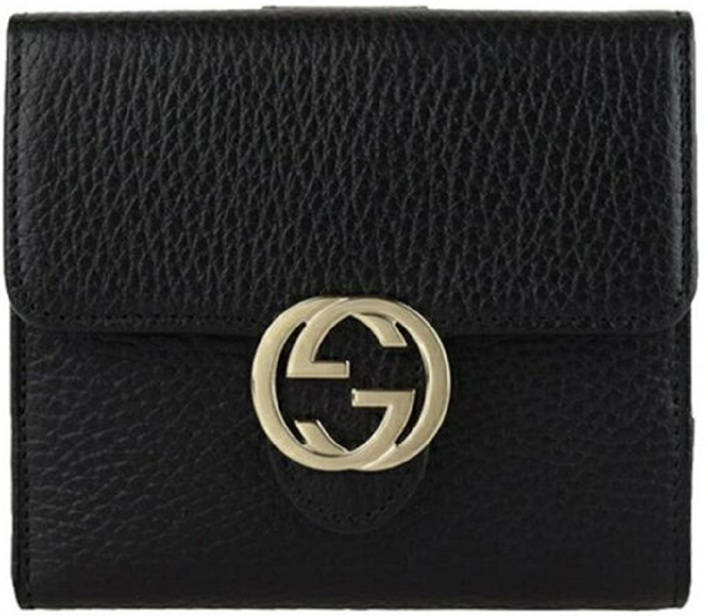 Ví Gucci Plain Leather Folding ‘Black’ 615525-CAO0G-1000