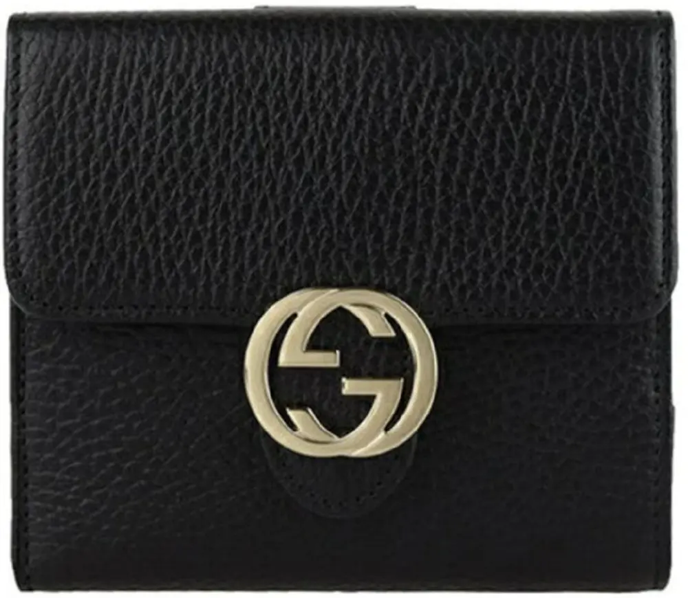 Ví Gucci Plain Leather Folding ‘Black’ 615525-CAO0G-1000
