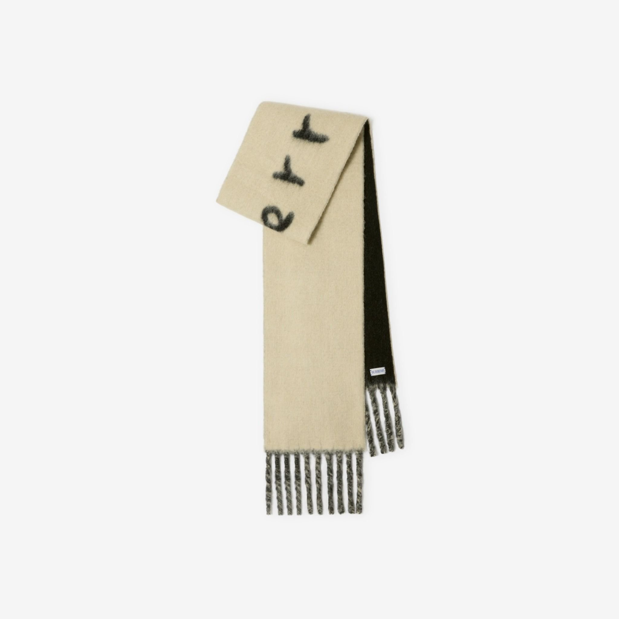 Khăn Burberry Reversible Logo Alpaca Wool Blend Scarf 'Candle' 80972131 - Ảnh 6