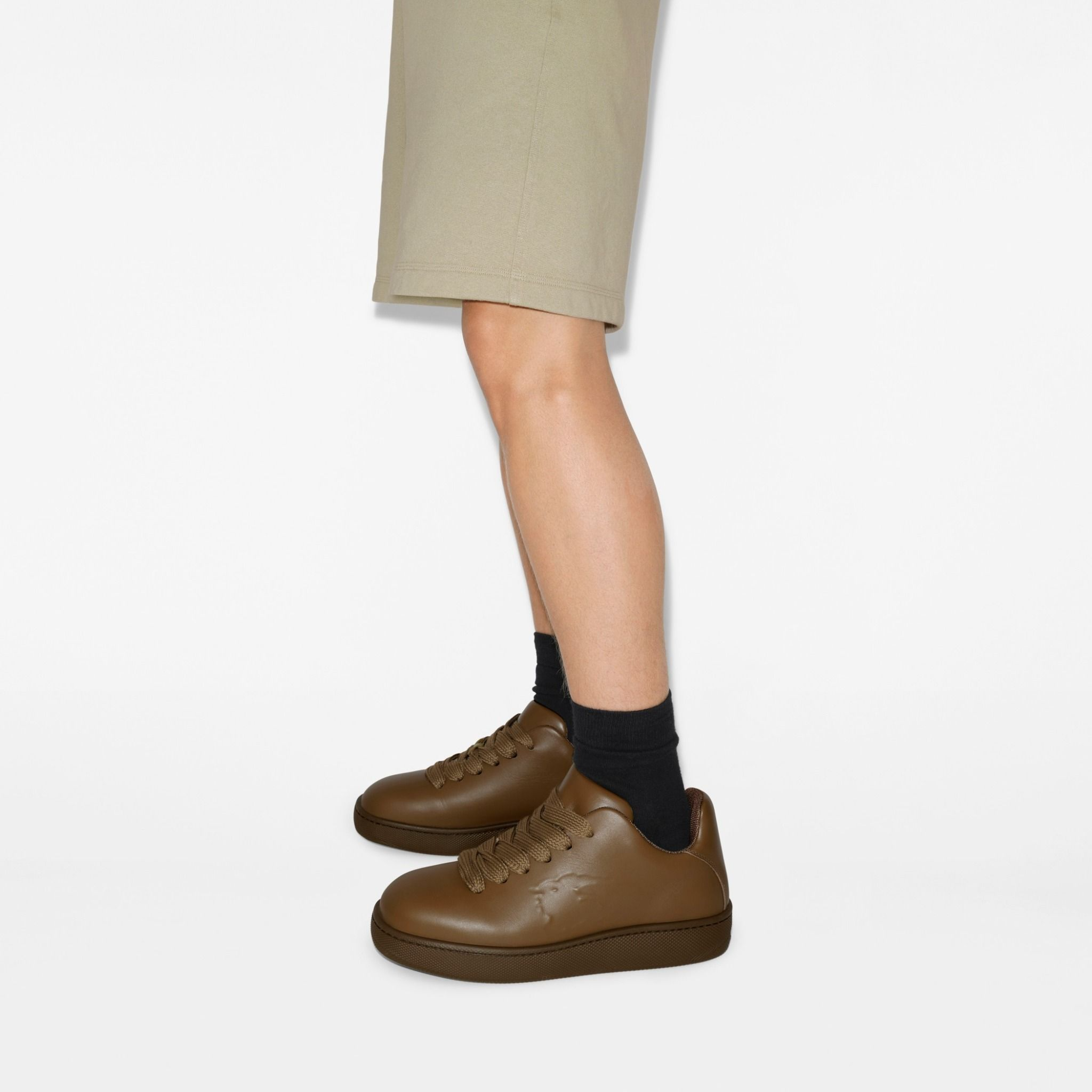 Giày Burberry Leather Box Sneakers ‘Shrew’ 80964921 - Ảnh 3