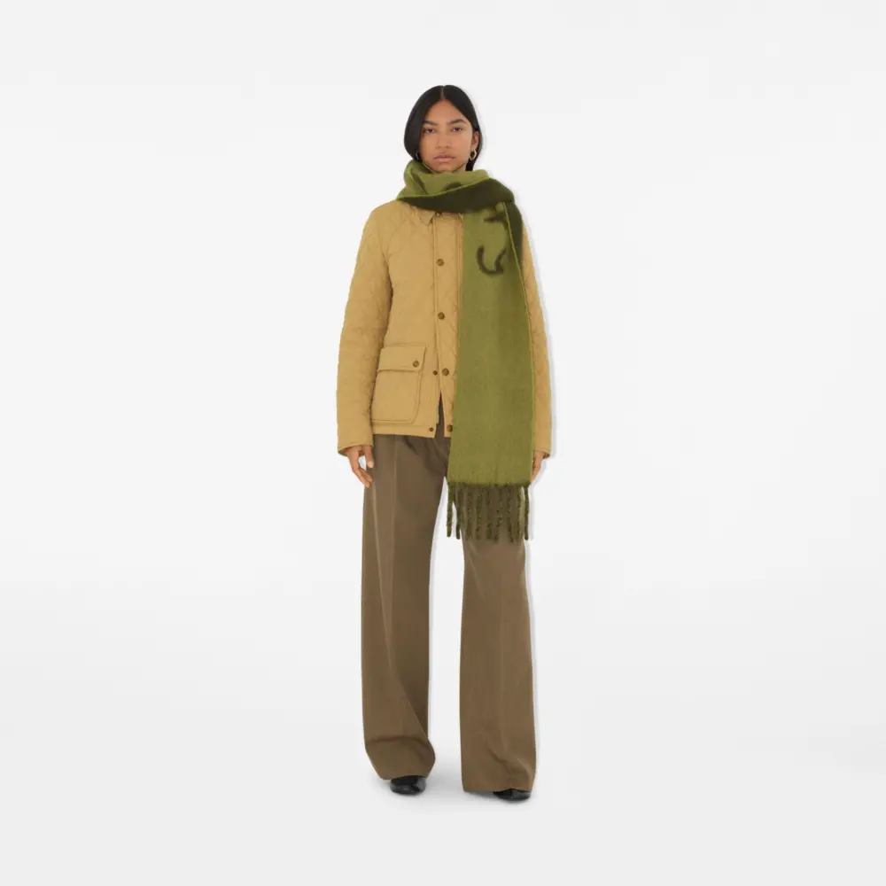 Alternative view of Khăn Burberry Reversible Logo Alpaca Wool Blend Scarf 'Acre' 80972161