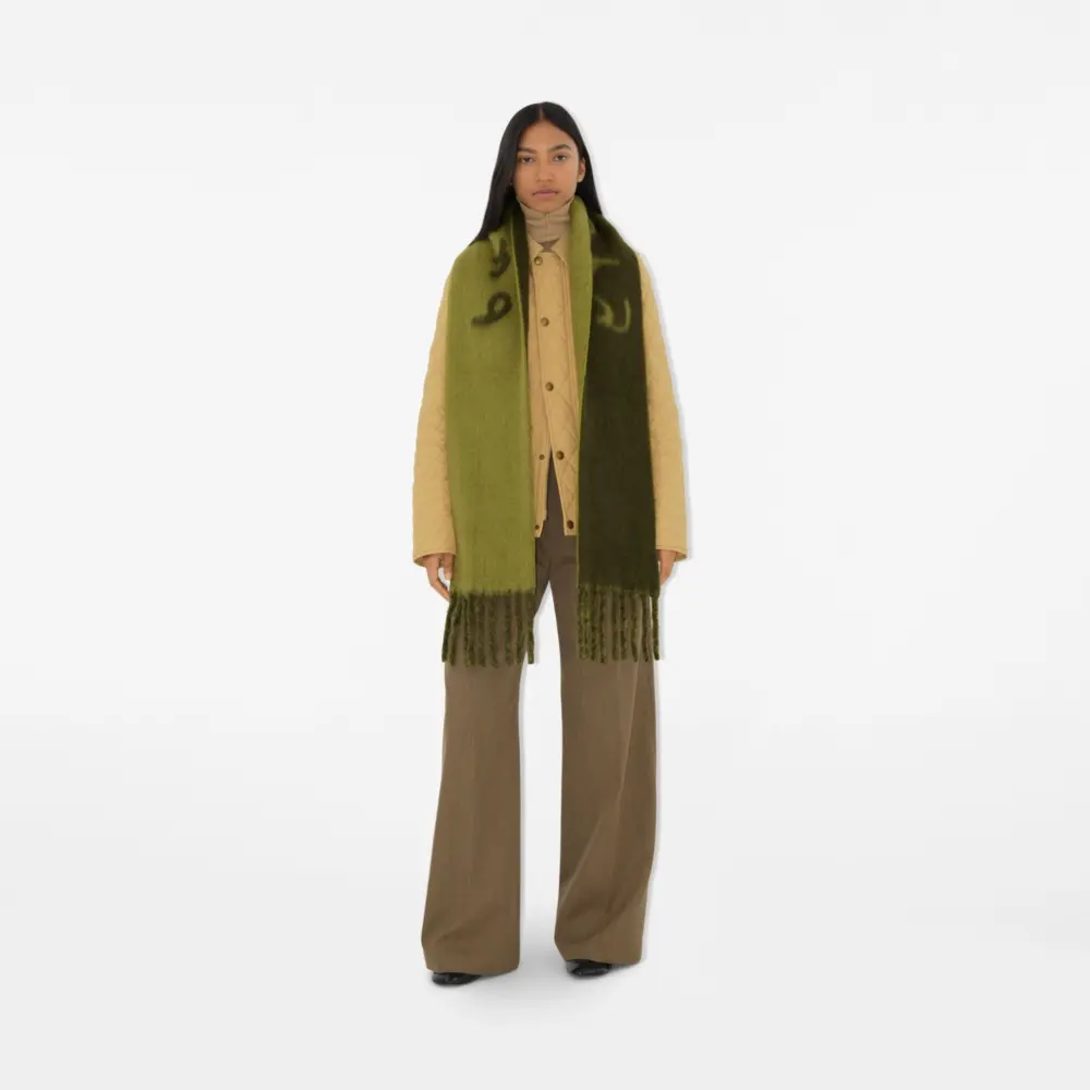 Khăn Burberry Reversible Logo Alpaca Wool Blend Scarf 'Acre' 80972161 - Ảnh 3