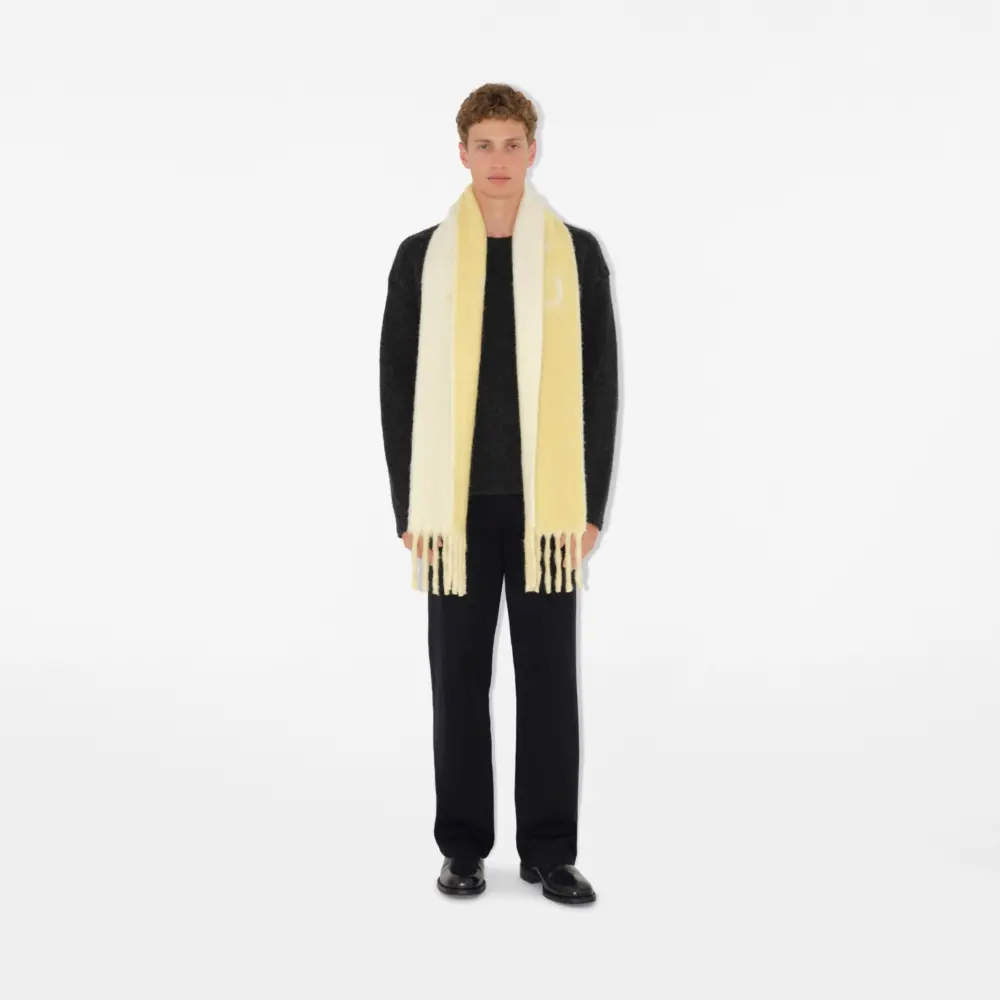 Khăn Burberry Reversible Logo Alpaca Wool Blend Scarf 'Sandstone' 80972111 - Ảnh 4