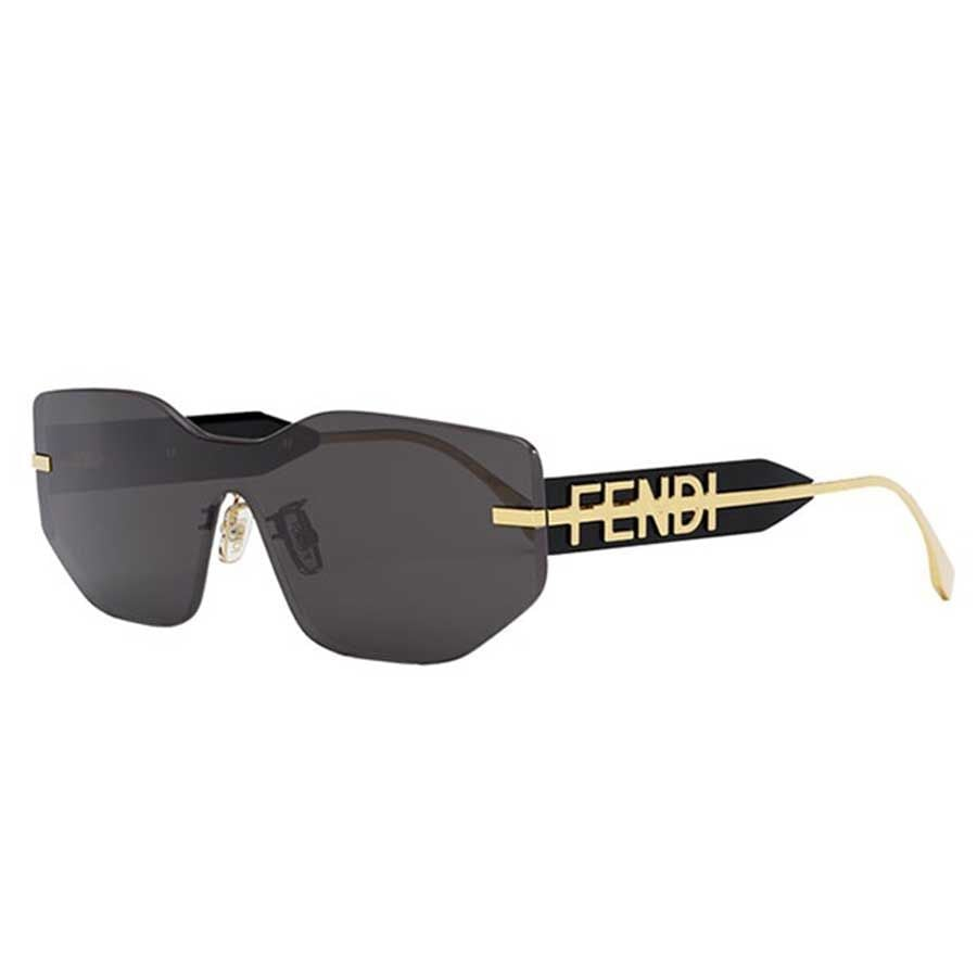 Kính Fendi Oversized Logo Metal Shield Sunglasses 'Black' FE40066U-30A-00 - Ảnh 3